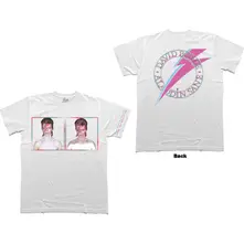 Unisex T-Shirt: Aladdin Sane Photos (White) (Back & Sleeve Print) thumbnail