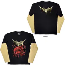 Tričko s dlhým rukávom Unisex Layered Long Sleeve T-Shirt: Red Demon (Black & Sand) (Back Print)