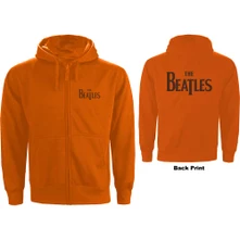 The Beatles, Mikina na zips Drop T Logo, Unisex, Oranžová
