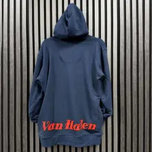 Unisex Unplugged Pullover Hoodie: Pinup Motorcycle (Navy Blue) (Back Print) thumbnail