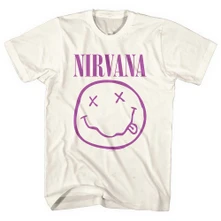 Nirvana, Tričko Purple Smiley, Unisex, Natural