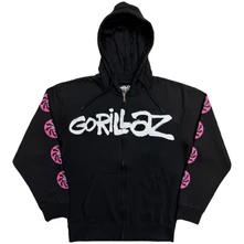 Gorillaz, Mikina na zips Repeat Pazuzu, Unisex, Šedá