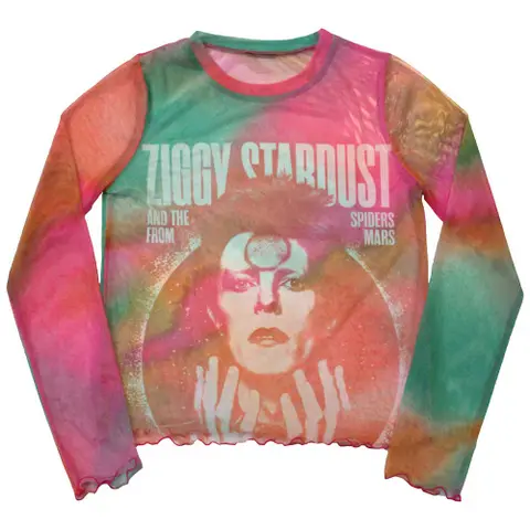 Ladies Long Sleeve Mesh Crop Top: Ziggy v2 (Orange)