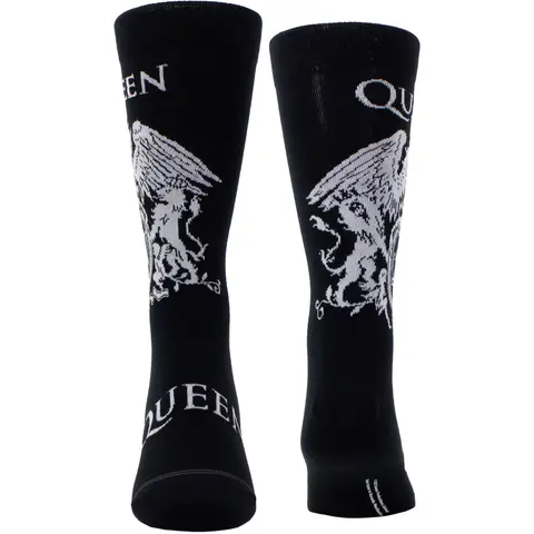 Unisex Crew Socks: White Crest (Black)  (UK Size 6.5 - 11)