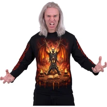 Unisex Long Sleeve T-Shirt: Skeletal Worship (Black) (Back & Sleeve Print) thumbnail