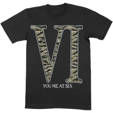 You Me At Six, Tričko Camo VI, Unisex, Čierna