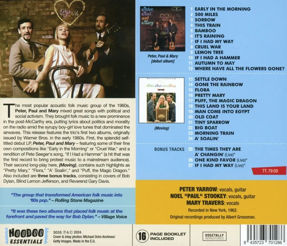 PETER, PAUL & MARY - DEBUT ALBUM + MOVING
