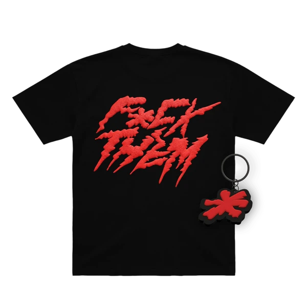 T-shirt + Keychain PUFF Print Logo Red