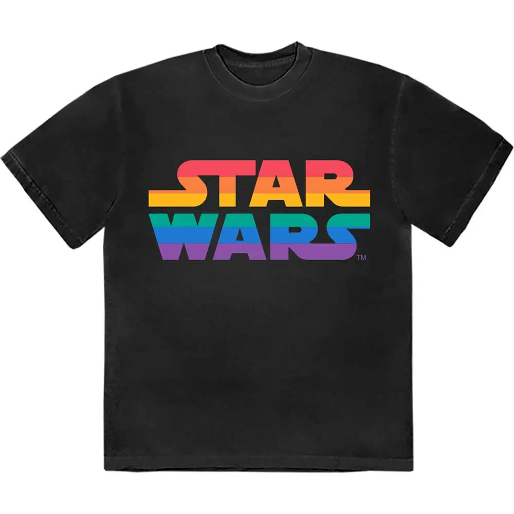 Star Wars – Rainbow Logo (Negru) (Tricou)