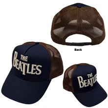 Šiltovka Unisex Mesh Back Cap: Drop T Logo & Apple (Navy Blue & Brown)
