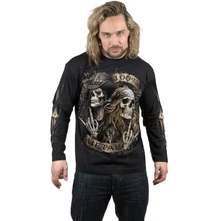 Unisex Long Sleeve T-Shirt: Pure Metal (Black) (Back & Sleeve Print) thumbnail