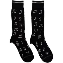 Unisex Crew Socks: Musical Notes (Black) (UK Size 6.5 - 11) thumbnail