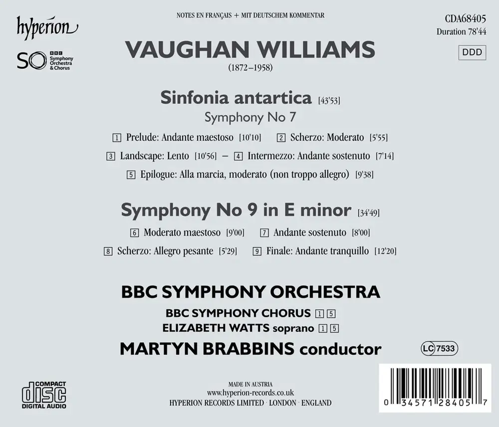 Martyn Brabbins – VAUGHAN WILLIAMS: SINFONIA ANTARTICA (CD)
