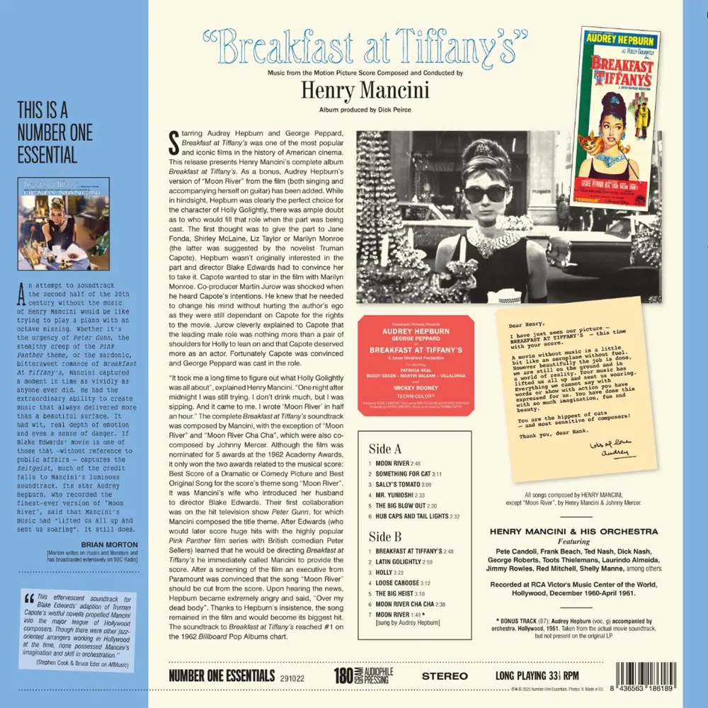 Henry Mancini – BREAKFAST AT TIFFANY'S (Limited) (Vinyl)