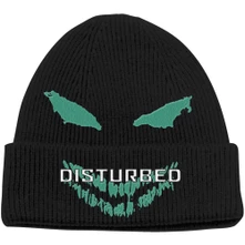 DISTURBED, Čapica Green Face, Unisex, Čierna