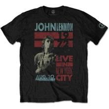 John Lennon, Tričko Live in NYC, Unisex, Čierna