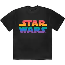 Star Wars – Rainbow Logo (Negru) (Tricou)