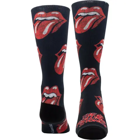 Unisex Crew Socks: Allover Tongues Sublimation (Black)  (UK Size 6.5 - 11)