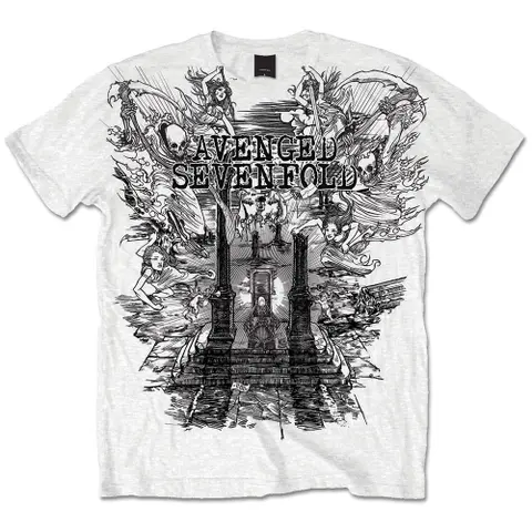 Avenged Sevenfold – Tričko Land of Cain (Biela), Unisex, Biela