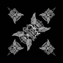 Ozzy Osbourne, Šatka Skull & Wings, Unisex, Čierna