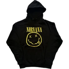 Nirvana, Mikina Yellow Smiley, Unisex, Čierna