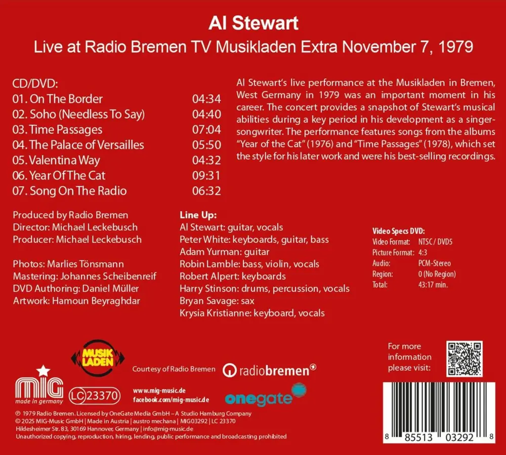 LIVE AT RADIO BREMEN TV (MUSIKLADEN EXTRA NOVEMBER 7, 1979)