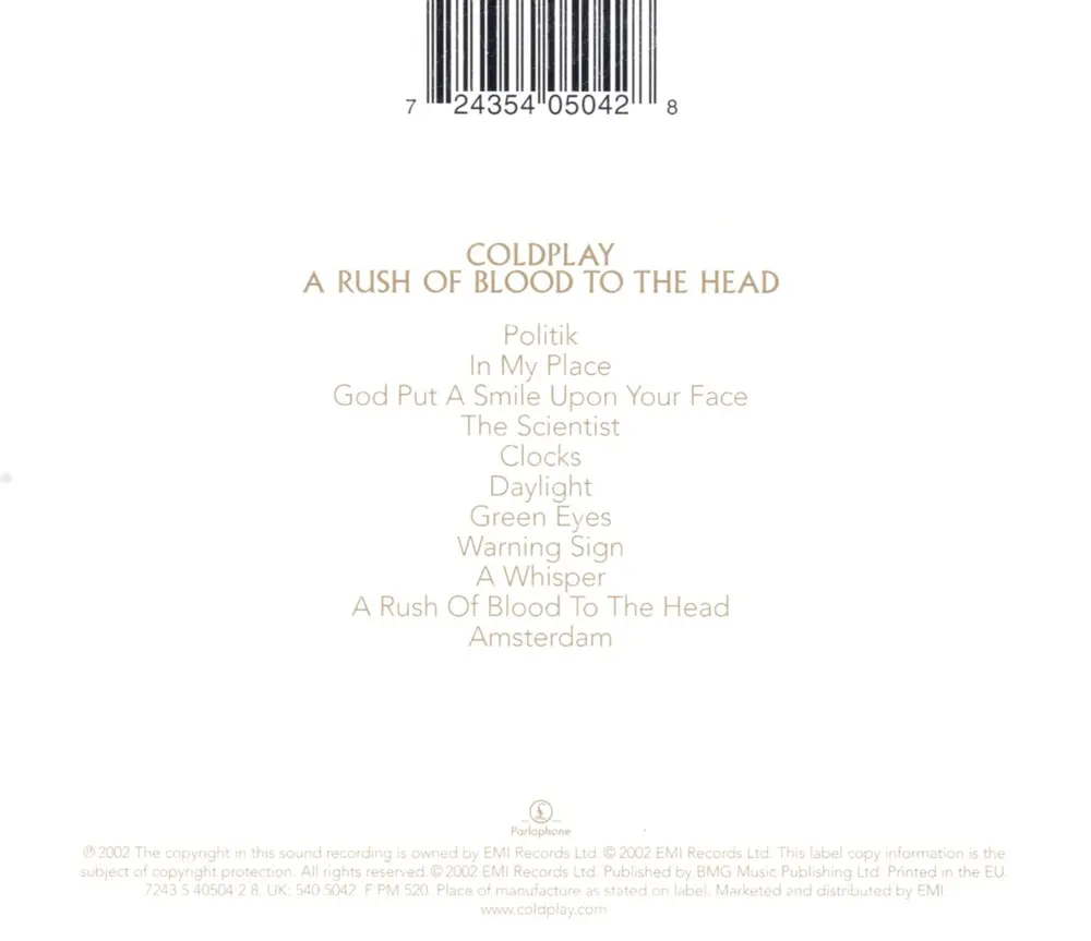 A Rush Of Blood To The Head (Cinram Richmond Pressing)