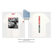 Unisex Unplugged T-Shirt: Born To Run (White) (Back Print) thumbnail