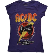 AC/DC, Tričko For Those About To Rock '81, Žena, Fialová