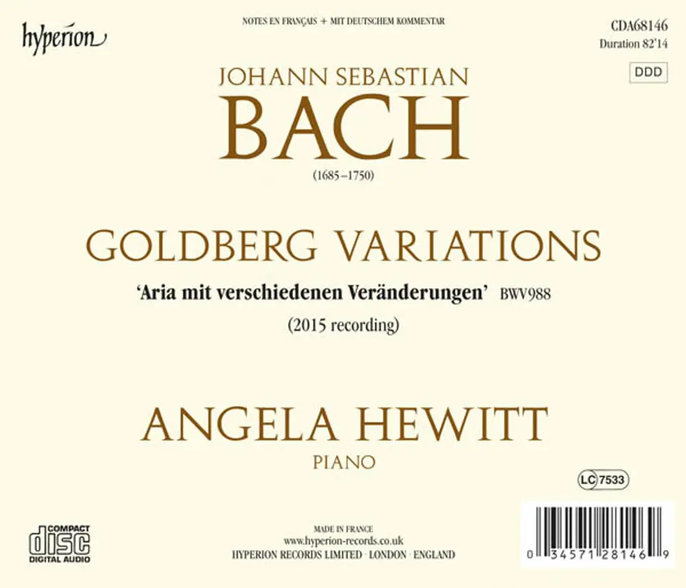 JOHANN SEBASTIAN BACH: GOLDBERG VARIATIONS