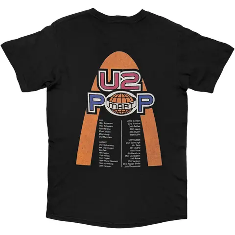 U2 – Tričko PopMart European Tour '97 (Čierna), Unisex, Čierna