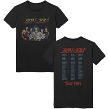 Bon Jovi, Tričko Tour '84, Unisex, Čierna