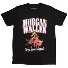 Morgan Wallen, Tričko Long Live Cowgirls, Unisex, Čierna