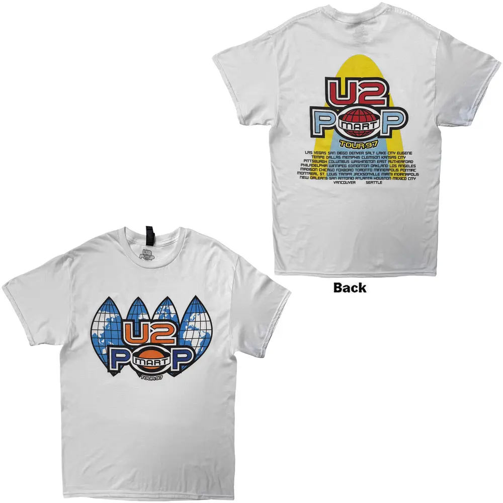 Unisex T-Shirt: PopMart US Tour '97 (White) (Back Print)