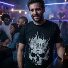 Unisex Premium Carbon T-Shirt: Skull (Black) thumbnail