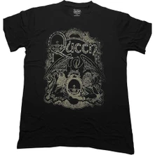 Queen, Tričko Ornate Crest, Unisex, Čierna