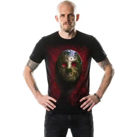 Friday the 13th – Tričko Blood Mask (Čierna), Unisex, Čierna