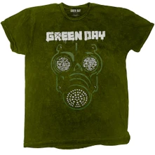 Green Day, Tričko Gas Mask, Unisex, Zelená