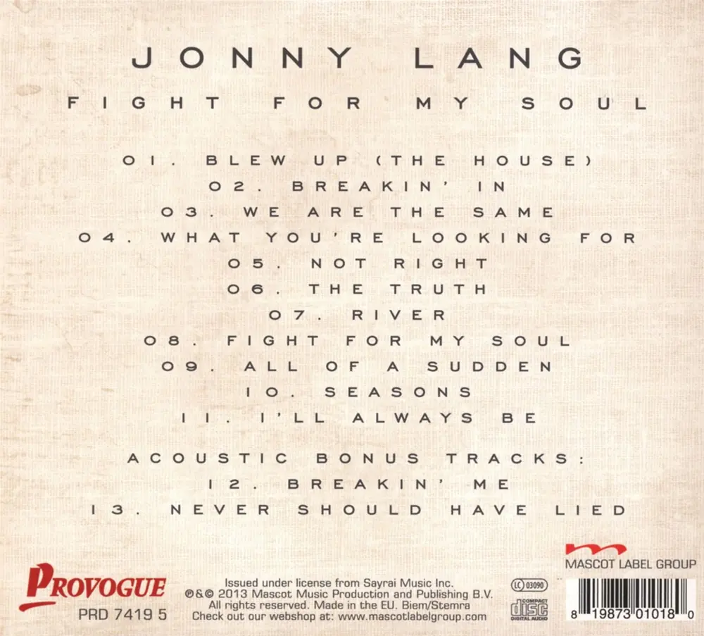 Jonny Lang – FIGHT FOR MY SOUL (CD)