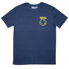 Nirvana, Tričko Mini Happy Face, Unisex, Modrá