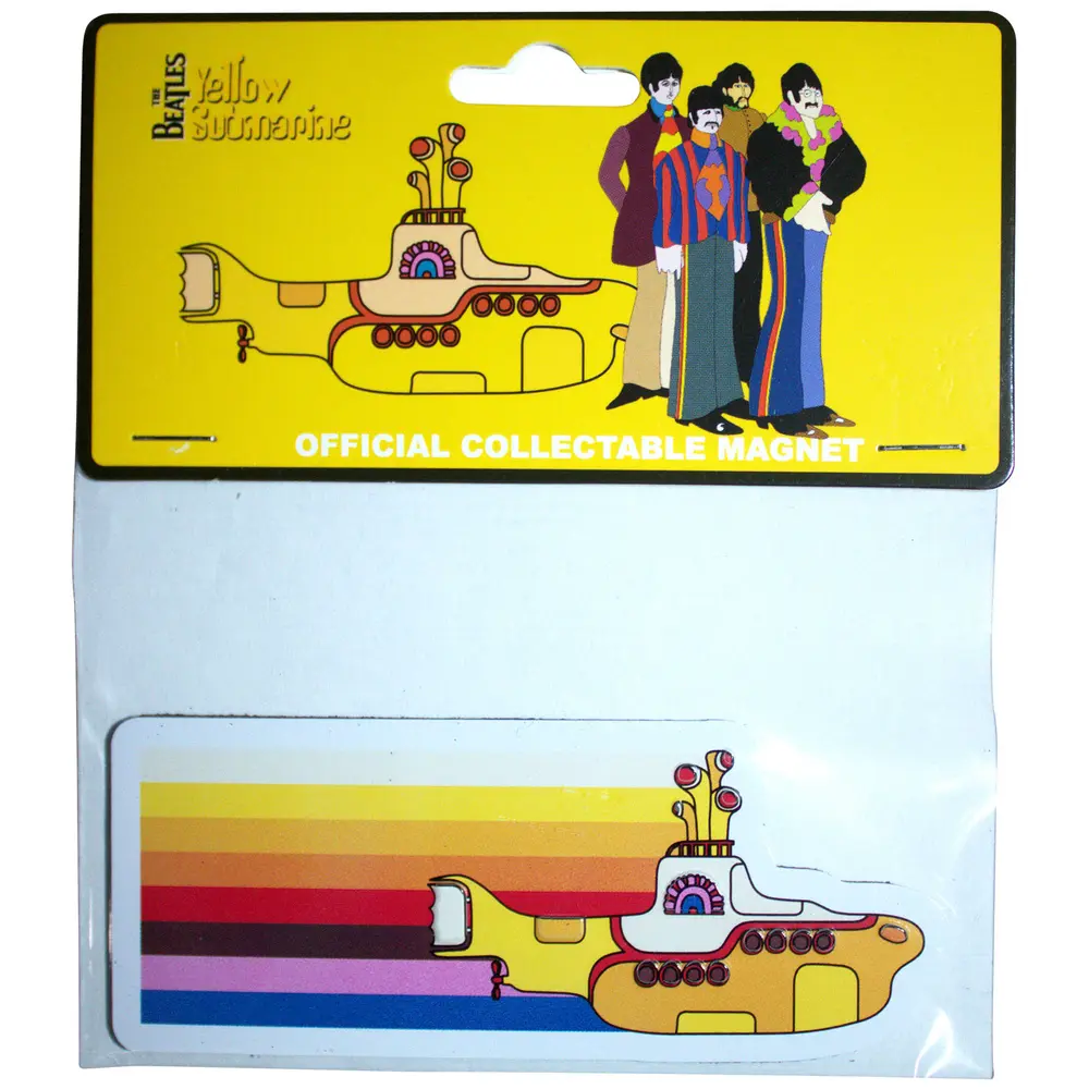 Fridge Magnet: Yellow Submarine Coloured Stripes Embossed