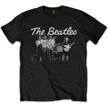 The Beatles, Tričko 1968 Live Photo, Unisex, Čierna