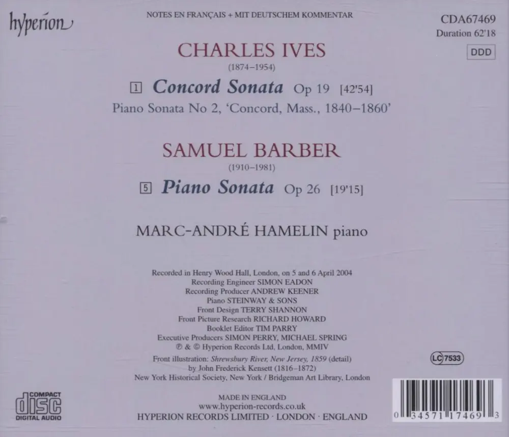 IVES & BARBER: PIANO SONATAS