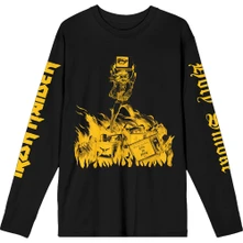 Iron Maiden, Tričko s dlhým rukávom Holy Smoke Isolated Yellow, Unisex, Čierna