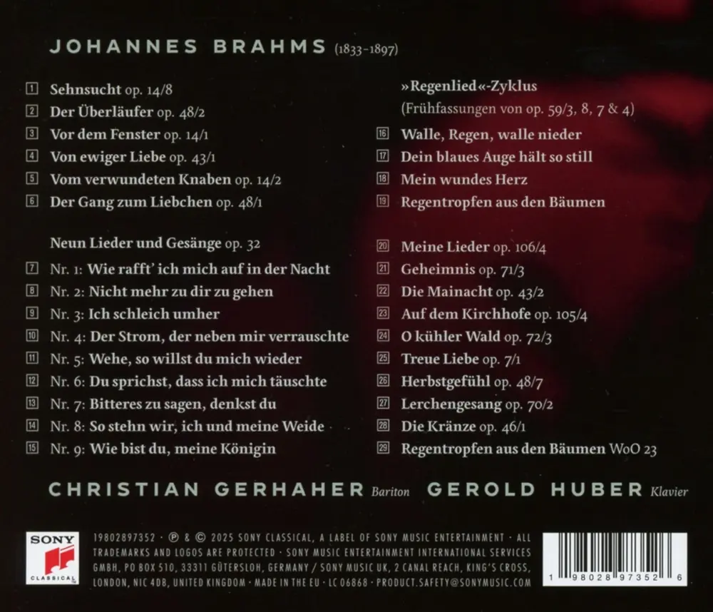 Christian Gerhaher – Brahms: Lieder Album (CD)