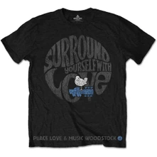 Woodstock, Tričko Surround Yourself, Unisex, Čierna