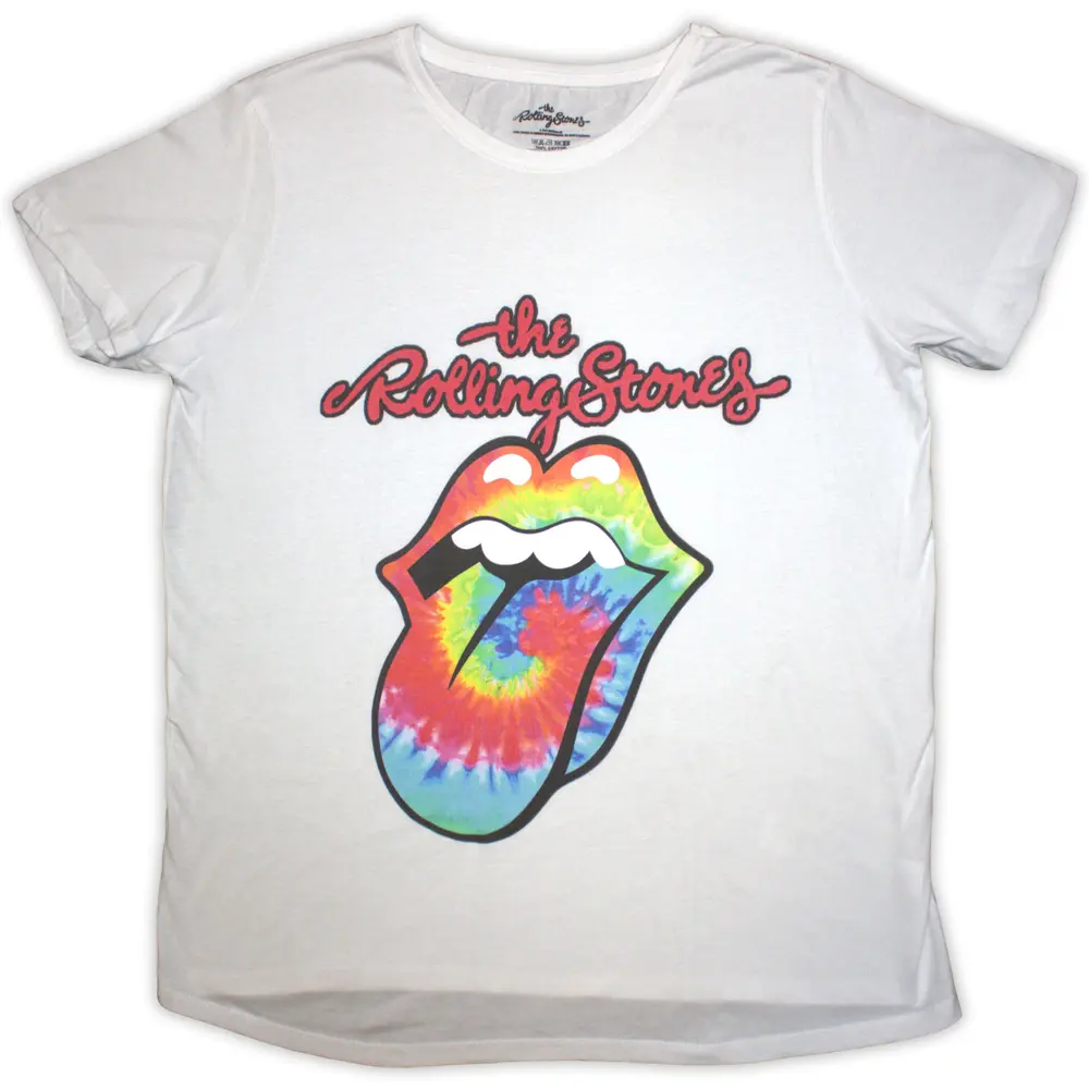 Ladies T-Shirt: Tie Dye Tongue (White)