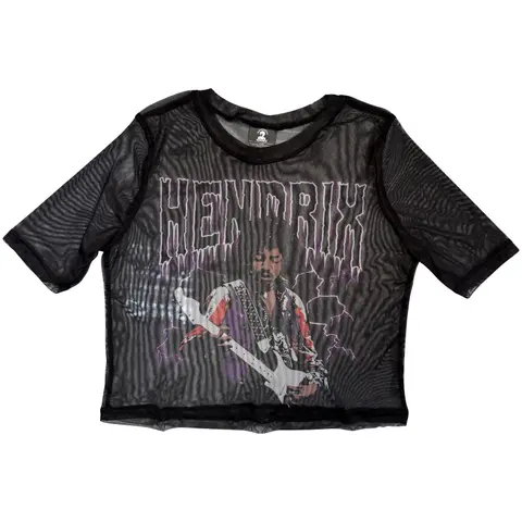Ladies Mesh Crop Top: Lightning (Black)