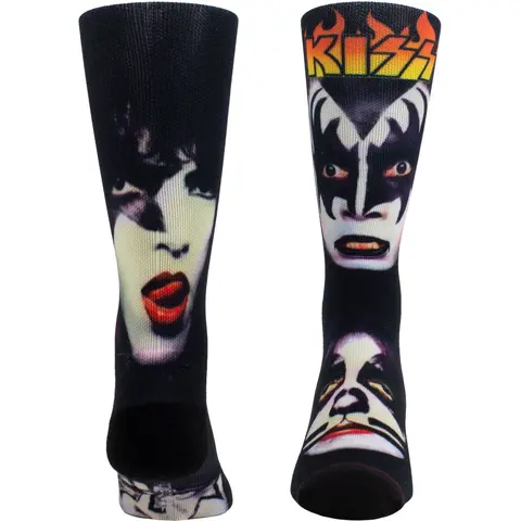 Unisex Crew Socks: Faces Sublimation (Black)  (UK Size 6.5 - 11)