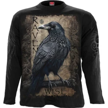 Spiral Stairs, Tričko s dlhým rukávom Raven Wise, Unisex, Čierna